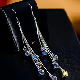 EL REGALO Silver-Plated Contemporary Drop Earrings-6