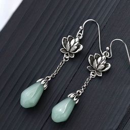 EL REGALO Stone Studded Drop Earrings-image-87