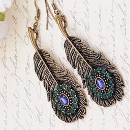 EL REGALO Contemporary Stone Studded Drop Earrings-image-91