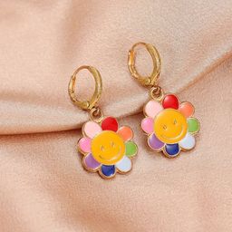 EL REGALO Alloy Floral Hoop Earrings-image-75