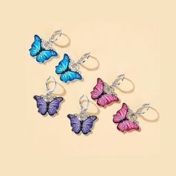 EL REGALO Set of 3 Butterfly Shaped Hoop Earrings-30