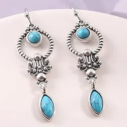 EL REGALO Stone Studded Contemporary Drop Earrings-image-76