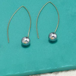 AMI Grey Contemporary Drop Earrings-0