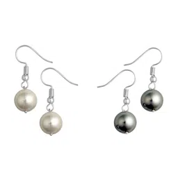 TOTAPARI Day And Night Set Of 2 Pearl Beaded Contemporary Drop Earrings-46