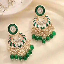 Priyaasi Gold Plated Kundan Contemporary Chandbalis-68