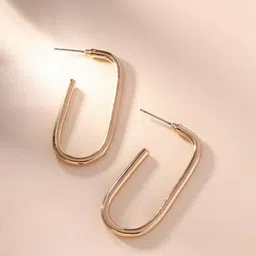 Priyaasi Gold-Plated Ring Shape Hoop Earrings-10