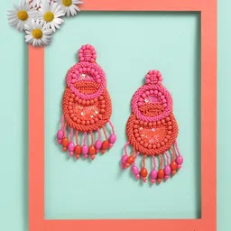 VOGUE PANASH Pink Contemporary Drop Earrings-picture-36