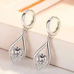 MYKI Silver-Plated Contemporary Drop Earrings-image-41