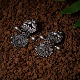 VENI Silver-Plated Peacock-Shaped Drop Earrings-40