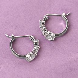 Clara 925 Sterling Silver Rhodium-Plated Contemporary Hoop Earrings-35