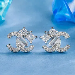 MYKI Silver-Plated Contemporary Studs Earrings-39