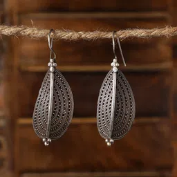 VENI Silver Plated Contemporary Drop Earrings-30