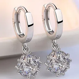 MYKI Silver-Plated Contemporary Drop Earrings-30