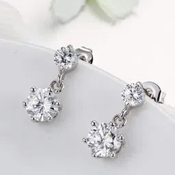 Jewels Galaxy Silver-Plated Contemporary Drop Earrings-30