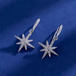 Yellow Chimes Silver-Toned Contemporary Drop Earrings-image-42