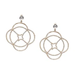 ODETTE Stone-Studded Contemporary Drop Earrings-image-35