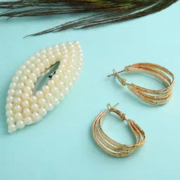 justpeachy Gold-Toned Contemporary Drop Earrings-picture-36