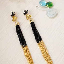 Crunchy Fashion Gold-Plated Tassel Drop Earrings-image-50