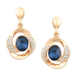 Crunchy Fashion Gold-Plated Contemporary Drop Earrings-image-86
