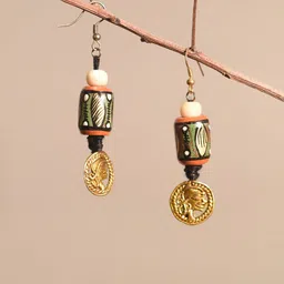 AAKRITI ART CREATIONS Brass-Plated Contemporary Drop Earrings-37