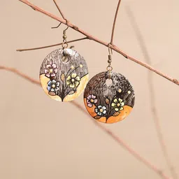 AAKRITI ART CREATIONS Brass-Plated Contemporary Drop Earrings-9