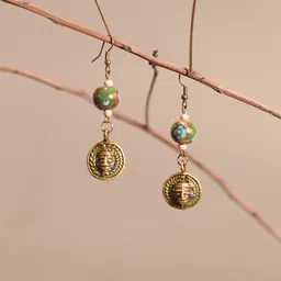 AAKRITI ART CREATIONS Brass-Plated Contemporary Drop Earrings-image-63