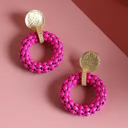 SOHI Gold-Plated Circular Drop Earrings-89