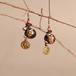 AAKRITI ART CREATIONS Brass-Plated Contemporary Drop Earrings-image-72