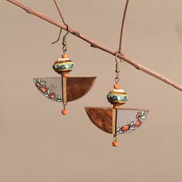 AAKRITI ART CREATIONS Brass-Plated Contemporary Drop Earrings-0