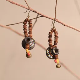 AAKRITI ART CREATIONS Brass-Plated Contemporary Drop Earrings-image-71