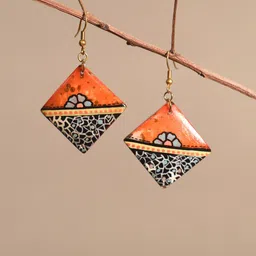AAKRITI ART CREATIONS Brass-Plated Contemporary Drop Earrings-34
