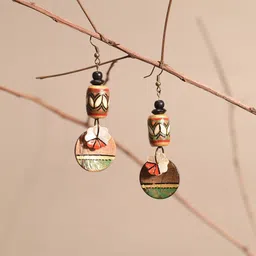 AAKRITI ART CREATIONS Brass-Plated Contemporary Drop Earrings-12