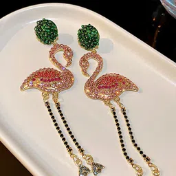 Shining Diva Fashion Gold Plated Crystals Studded Drop Earrings-19