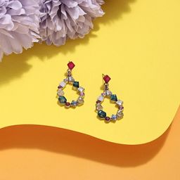 Zaveri Pearls Gold-Plated Contemporary Drop Earrings-2