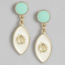 RICHEERA Gold-Plated Enamelled Geometric Drop Earrings-10