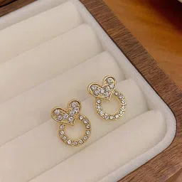 VAGHBHATT Gold-Plated Stone Studded Geometric Stud Earrings-53