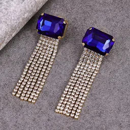 Sukkhi Gold Plated Geometric Drop Earrings-image-3