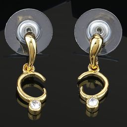Estele Gold Plated Geometric Crystal Studded Drop Earrings-12