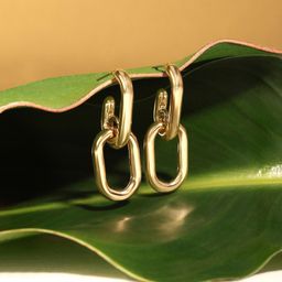 Zaveri Pearls Gold-Plated Contemporary Chain Link Drop Earrings-2