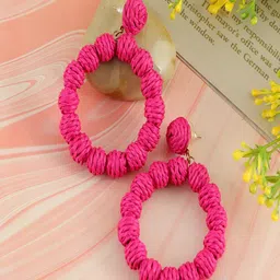 UNIVERSITY TRENDZ Circular Drop Earrings-44