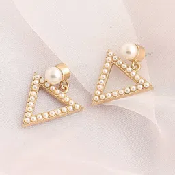 DressBerry Gold-Plated Artificial Stones Studded Studs Earrings-10