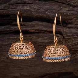 Kushal's Fashion Jewellery Gold-Plated Dome Shaped Drop Earrings-22