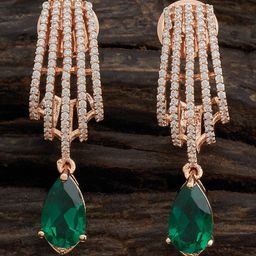 Kushal's Fashion Jewellery Rose Gold-Plated Contemporary Drop Earrings-16