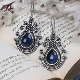 FIROZA Teardrop Shaped Artificial Stones Drop Earrings-2