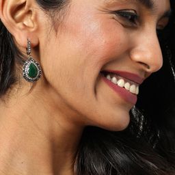 SOHI Gold-Plated Teardrop Shaped Drop Earrings-81