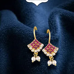 Vighnaharta Gold-Plated Drop Earrings-image-98