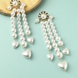 SOHI Gold-Plated Heart Shaped Drop Earrings-9