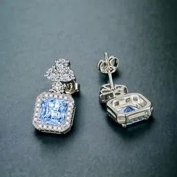 Designs & You Silver-Plated Cubic Zirconia Studded Drop Earrings-22
