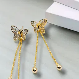 Manikya Gold-Plated CZ Anti Tarnish Half Hoop Earrings-image-98
