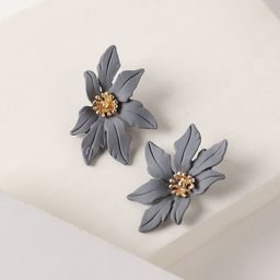 SOHI Gold-Plated Floral Studs Earrings-49